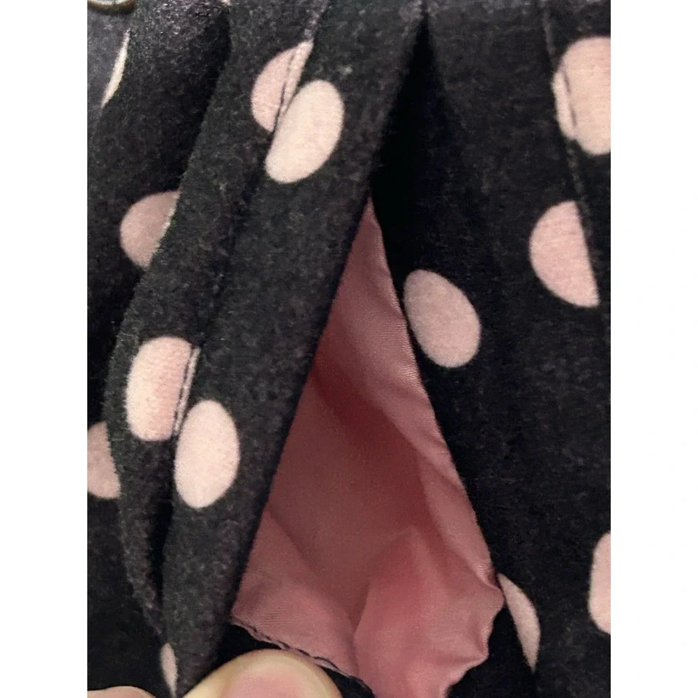 OshKosh 4T GIRLS‎ Brown Pink Pea Coat Polka Dot Winter Jacket Hood Faux Fur